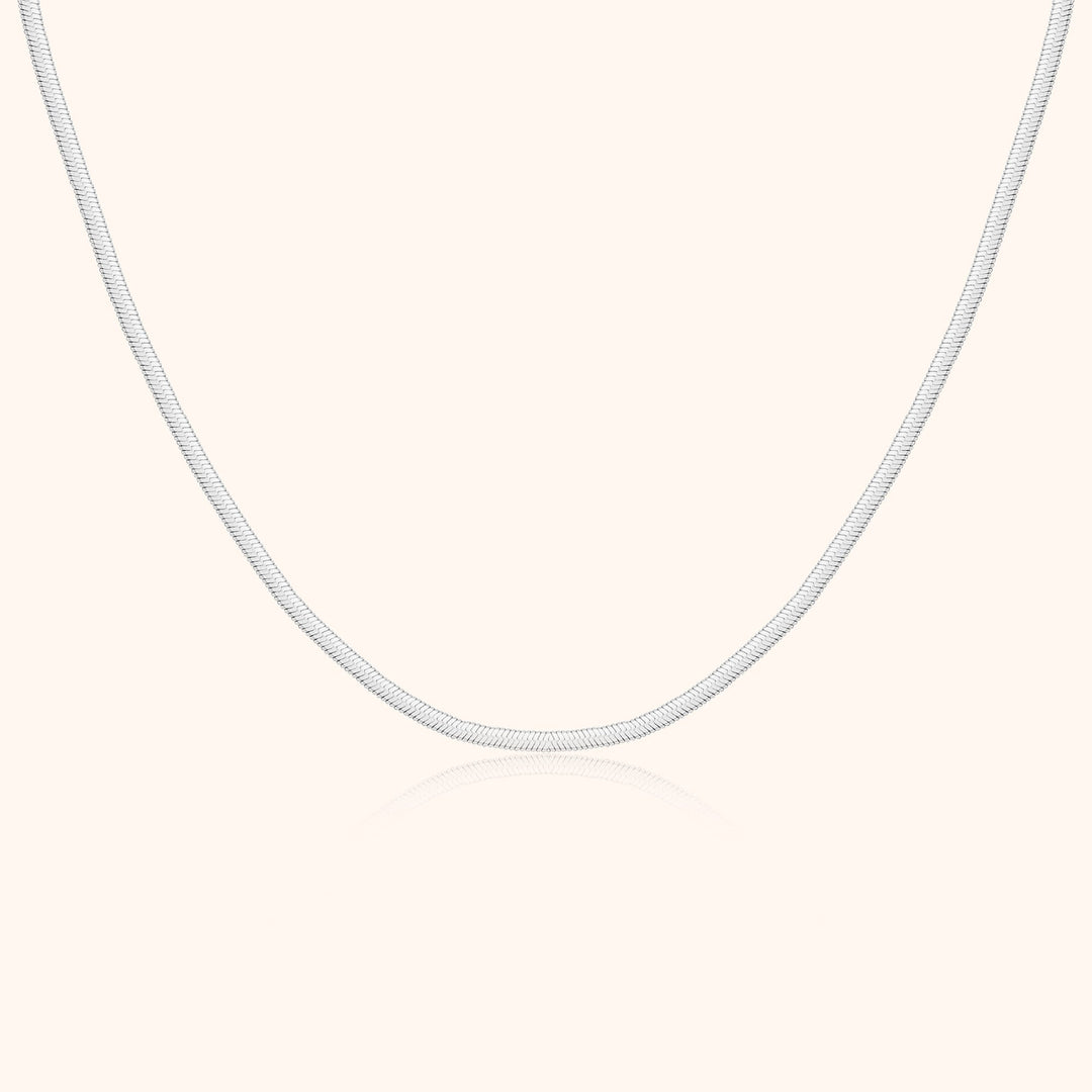 Silberne Schlangenkette, elegantes Design, 925 Sterling Silber, Damen Halskette, Schmuckaccessoire