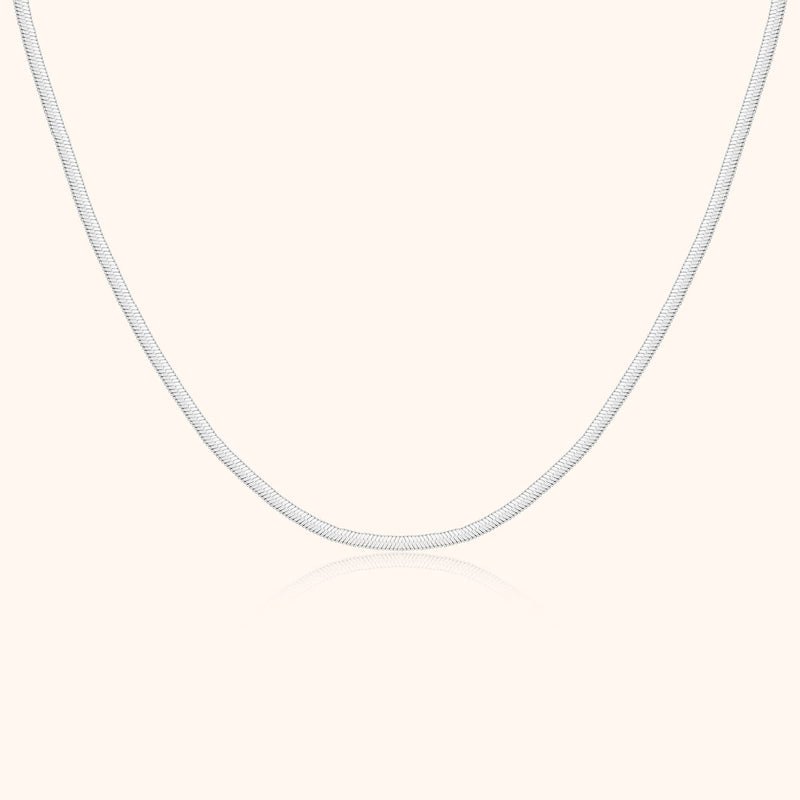 Silberne Schlangenkette, elegantes Design, 925 Sterling Silber, Damen Halskette, Schmuckaccessoire