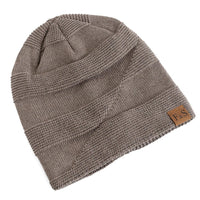 Unisex Strickmütze, braun, mit Futter, warm, lässig, Winter, Beanie, für Männer und Frauen.