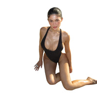 Stilvoller Damen Badeanzug mit tiefem Rundhals & figurbetontem Schnitt – Noa