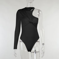 Stilvoller Damen Langarm-Bodysuit mit Drapé-Effekt & figurbetontem Schnitt – Mira