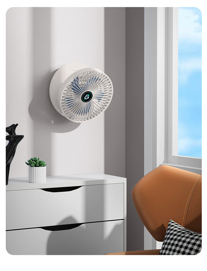 Wandventilator weiß, leise, energiesparend, modernes Design, ideal für Wohnzimmer oder Büro.