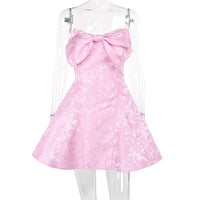 Trendy Damen Minikleid schulterfrei mit Schleifen-Detail – Malou