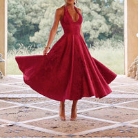 Stilvolles Damen A-Linien Cocktailkleid mit tiefem V-Ausschnitt – Liora