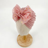 Weiche Baby-Turbanmütze mit Rüschendetail – Herbstzauber KuschelGlanz (1+1 Gratis)