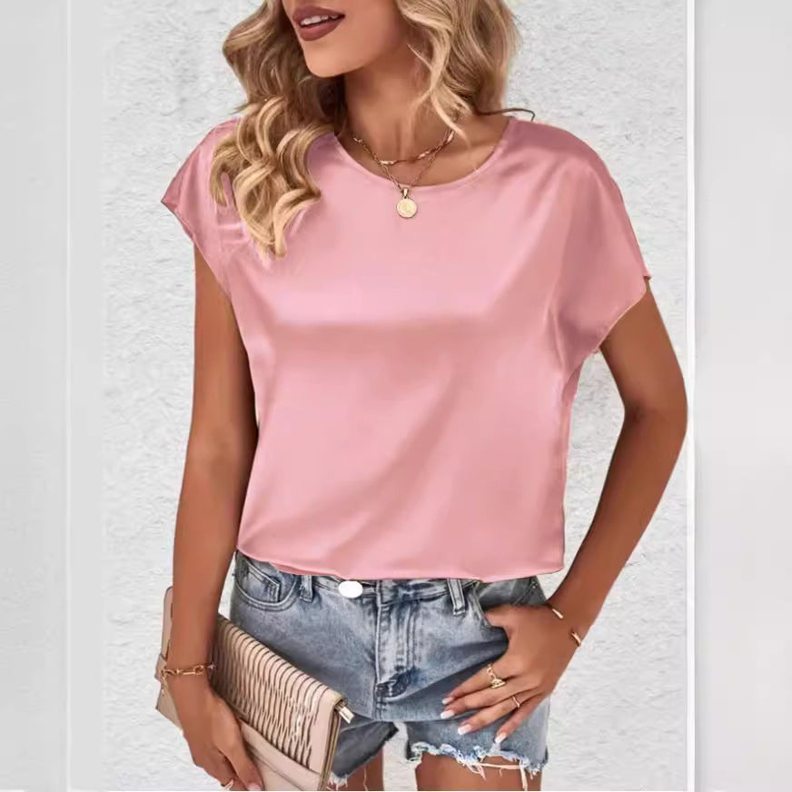 Stilvolles Damen Fledermausarm-Shirt mit Rundhals – Milena