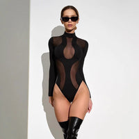 Trendiger Damen Bodysuit mit Cut-Outs & Mesh-Einsätzen – Nayeli