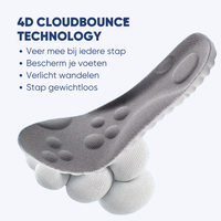 Graue orthopädische Einlegesohle, 4D Cloudbounce-Technologie, Fußunterstützung, Komfort.