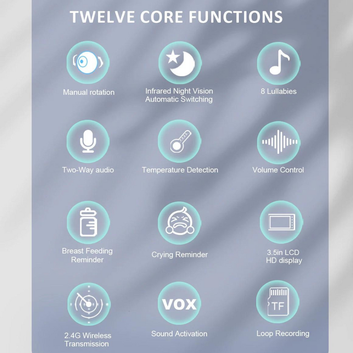 Babyüberwachung mit Nachtsicht und 2-Wege-Audio – Inklusive Temperaturanzeige