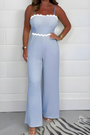 Schulterfreier Jumpsuit mit Color Block Style Sommertrend - Livia