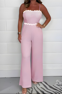Schulterfreier Jumpsuit mit Color Block Style Sommertrend - Livia