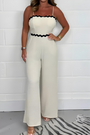 Schulterfreier Jumpsuit mit Color Block Style Sommertrend - Livia