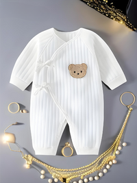 Weiches Baby-Strampler-Set mit Bärenmotiv – Unisex Langarm-Body