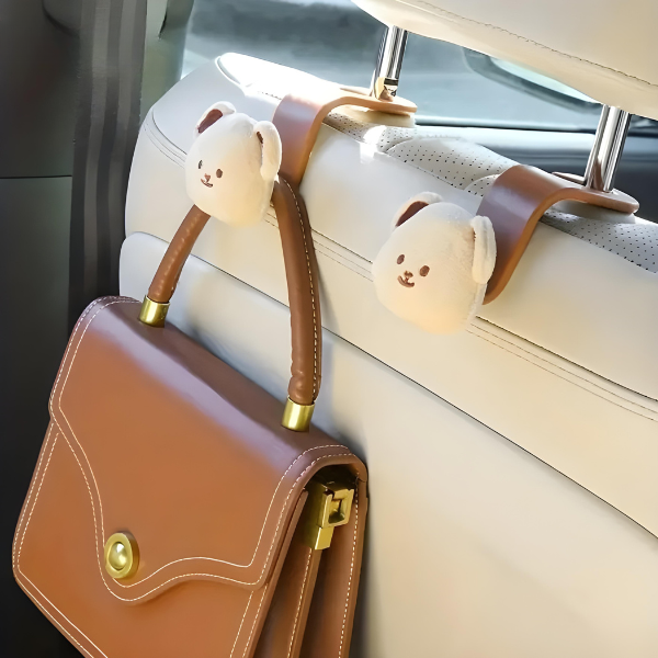 Auto-Rückenlehnenhaken mit Bärendesign – Praktische Aufbewahrung für unterwegs (1+1 Gratis)