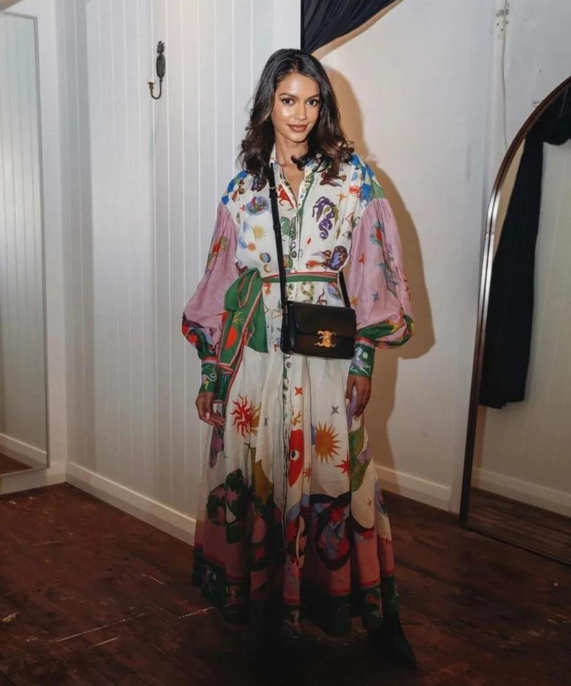 Elegantes Italienisches Maxikleid – Bianca Herbstzauber