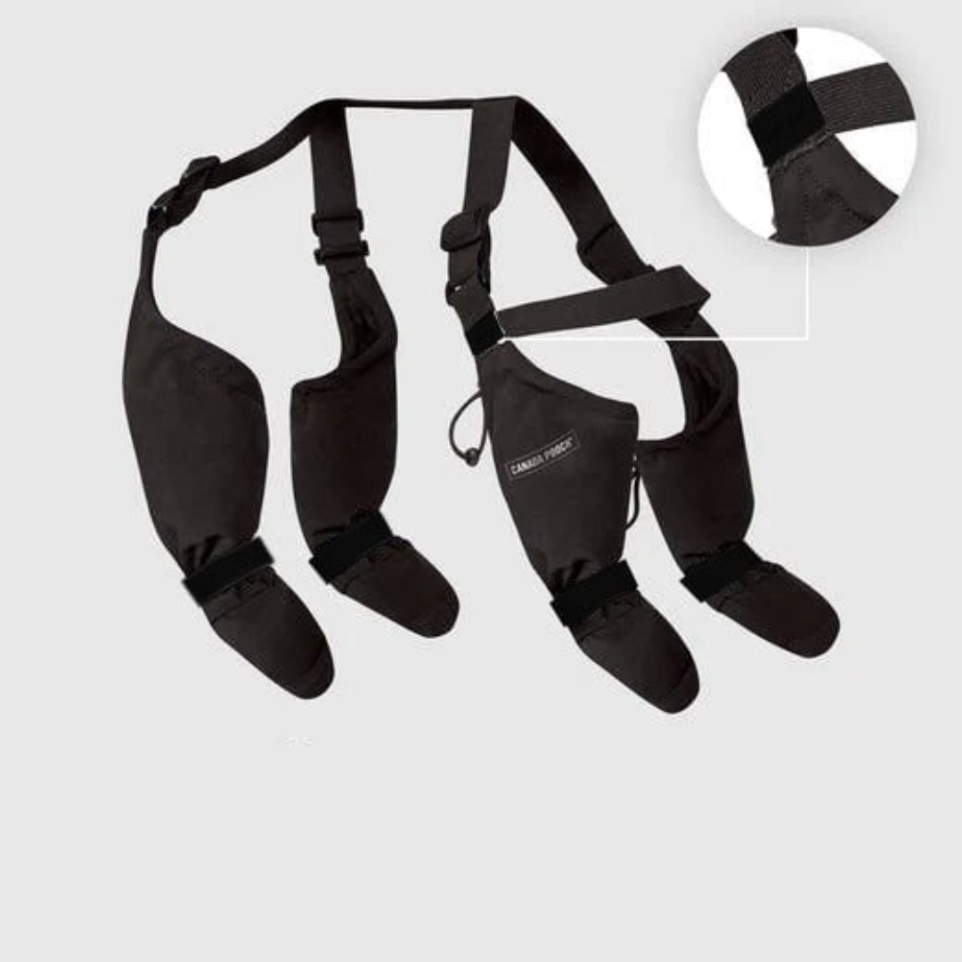 Schwarzer Kameragurt mit Schulterpolster, verstellbar, für DSLR-Kameras, robustes Design.