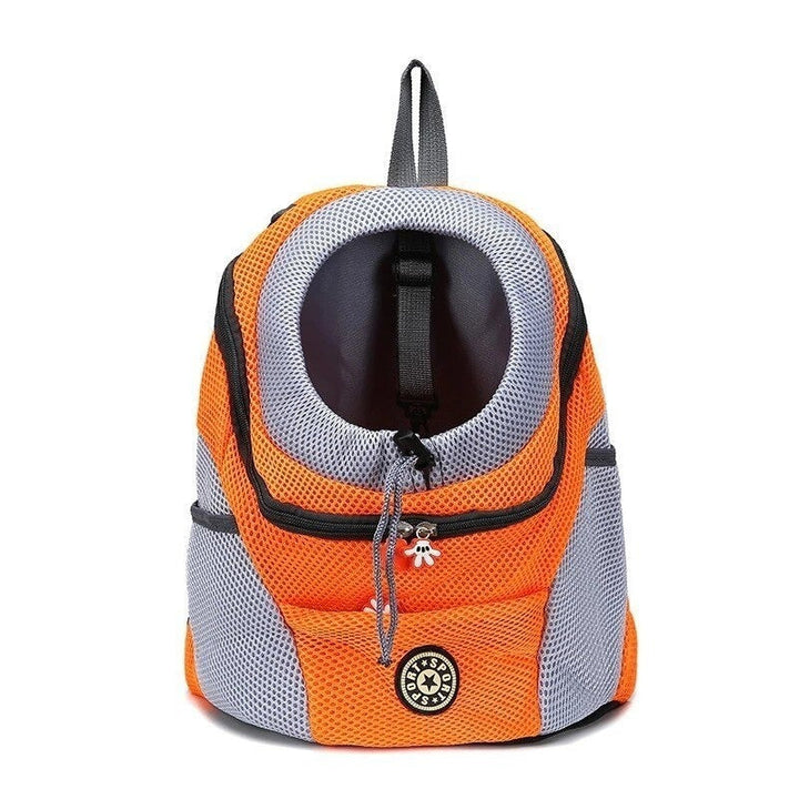 Orange Haustier-Hundetragetasche, atmungsaktiv, Rucksack-Design, für kleine Hunde.