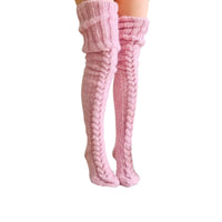 Damen Überknie-Stricksocken – Winterzauber Aurora