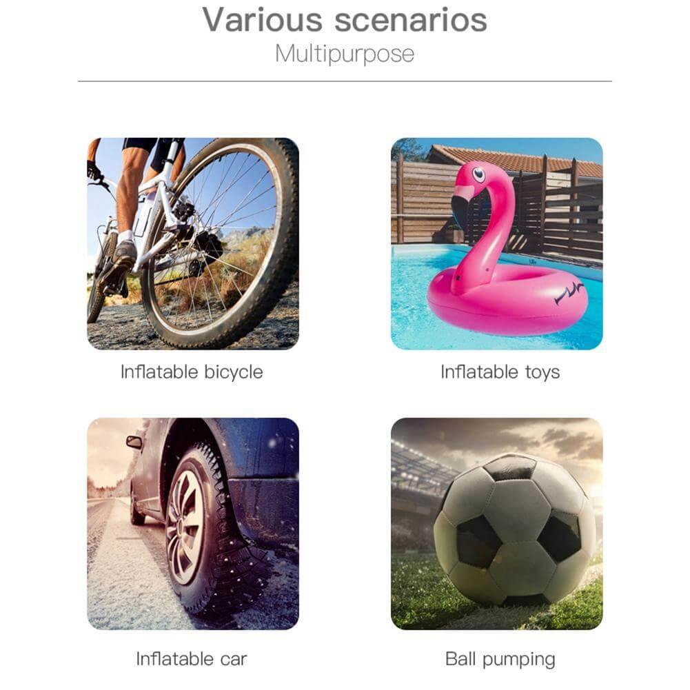 Tragbare elektrische Luftpumpe für Fahrrad, Spielzeug, Auto und Ballaufpumpen.