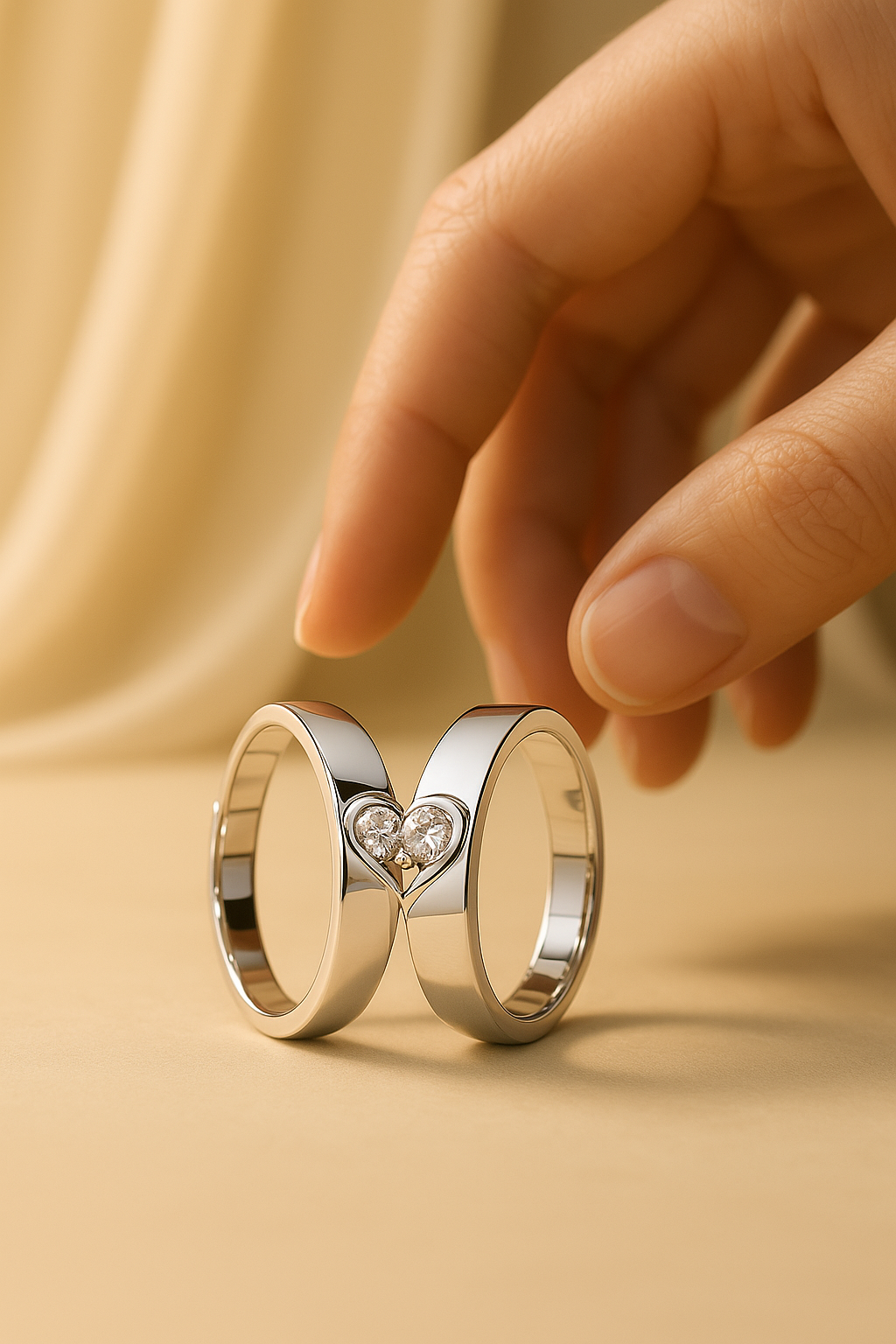 Paar ewig | Herz Matching PAR Ringe Set für immer