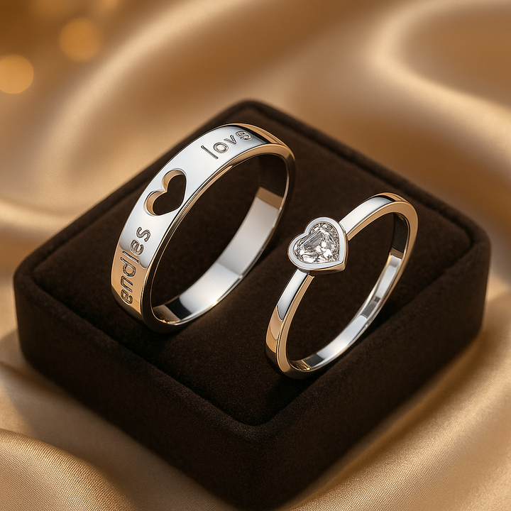 Paar ewig | Herz Matching PAR Ringe Set für immer