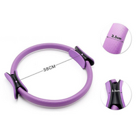 Lila Pilates Ring 38cm, Fitnessgerät, Yoga Zubehör, 3,5cm Griff, Widerstandstraining