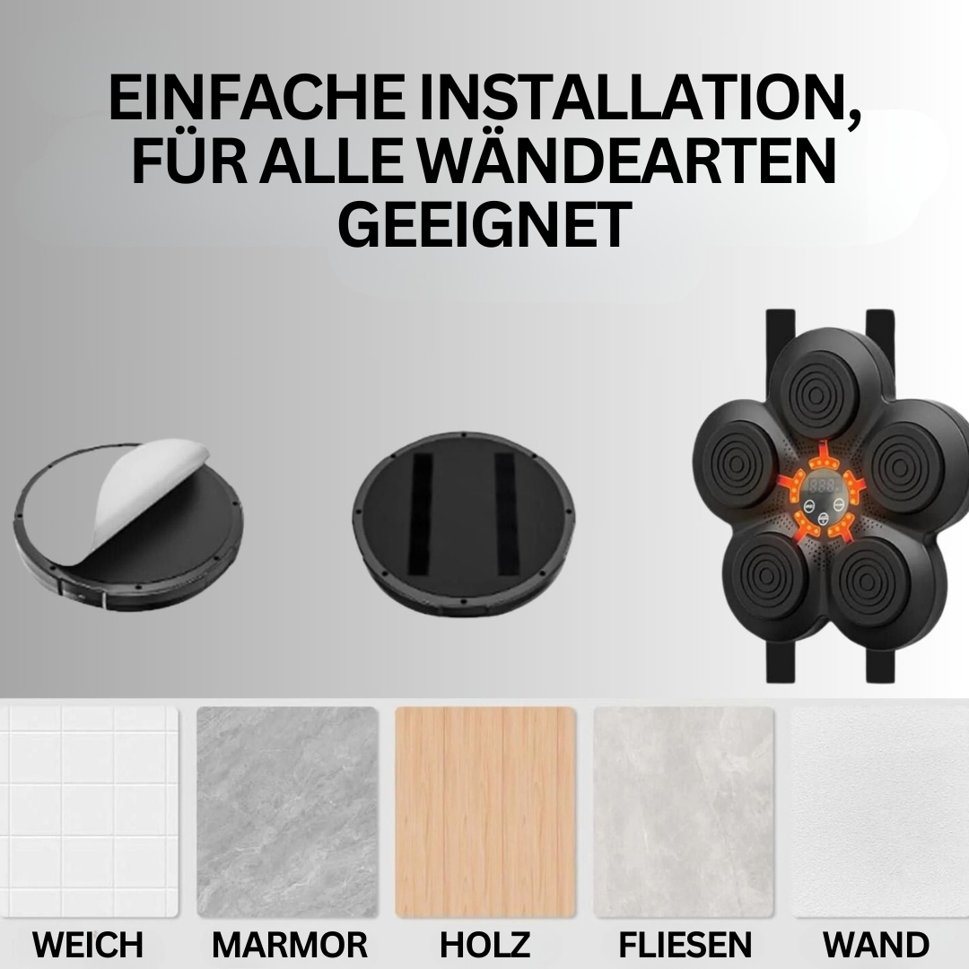 Schwarzer Wandhalterungspad, geeignet für Fliesen, Holz, Marmor, einfache Installation.