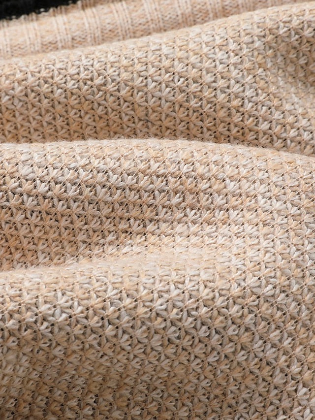 Beigefarbener Strickpullover für Herren, Baumwolle, grobmaschig, Ralph Polo, modisch, bequem.