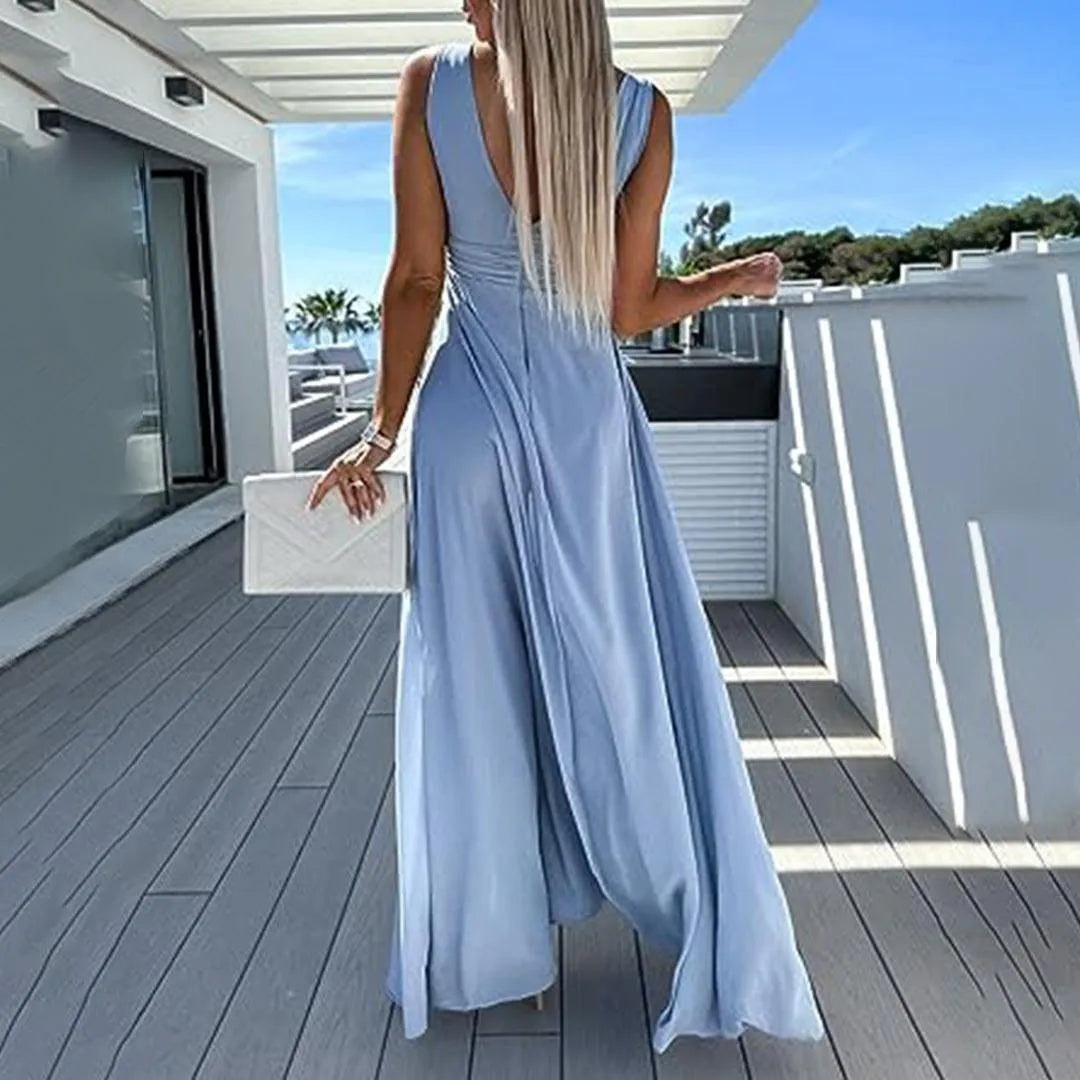 Trendy & Bequemer Jeans Jumpsuit für Damen mit Taillenschnitt – Rhea