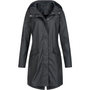 Damen Regenjacke schwarz, wasserdicht, Kapuze, Outdoor-Bekleidung, modisch, funktional.