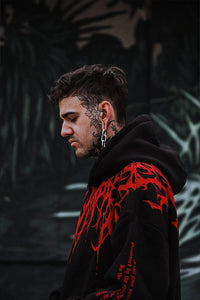 Oversized schwerer Hoodie mit Herbstdruck – Damon