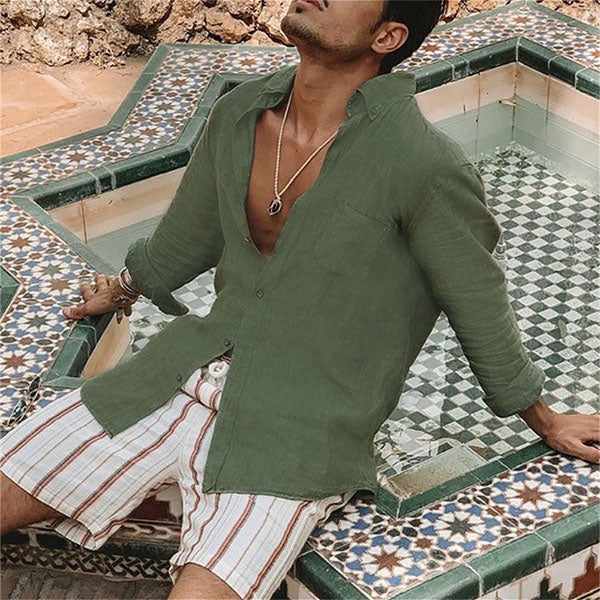 Luftiges Herrenhemd aus Baumwolle – Elias