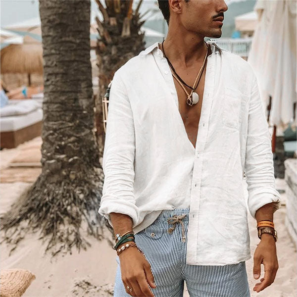 Luftiges Herrenhemd aus Baumwolle – Elias