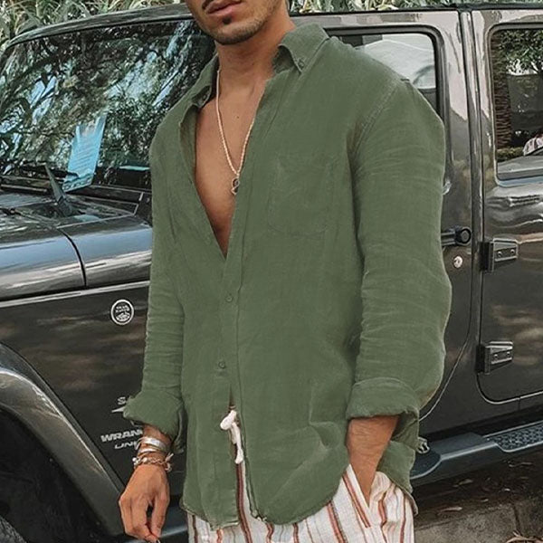 Luftiges Herrenhemd aus Baumwolle – Elias