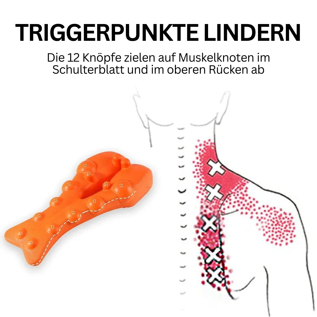 Oranger Triggerpunkt-Massagestab für Schultern und oberen Rücken, Muskelknoten lindern.