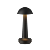 Schwarze Tischlampe, pilzförmig, für Restaurant oder Bar, modernes Design, LED-Beleuchtung.