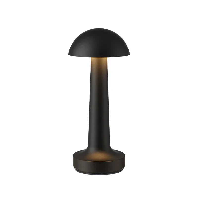 Schwarze Tischlampe, pilzförmig, für Restaurant oder Bar, modernes Design, LED-Beleuchtung.