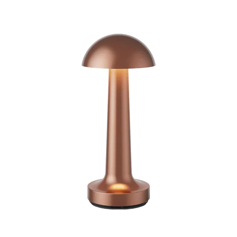 Bronzefarbene Tischlampe, pilzförmig, für Restaurantbar, modernes Design, LED-Beleuchtung.