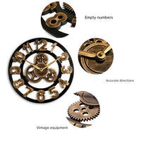 Retro industrielle Wanduhr aus Holz – Ironwood