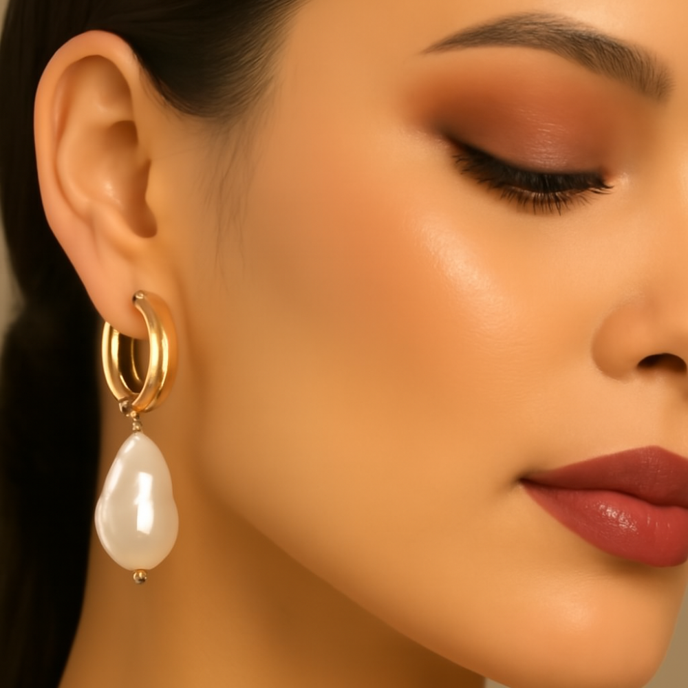 Retro-Kreisperlen | Vintage-Kreisperlen Ohrringe