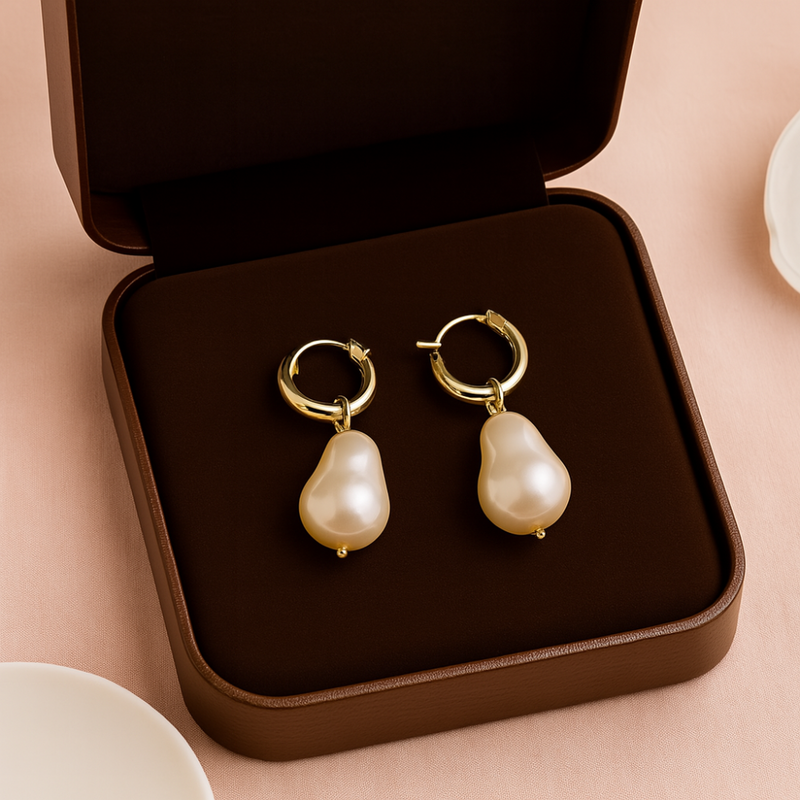 Retro-Kreisperlen | Vintage-Kreisperlen Ohrringe