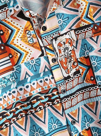 Sommer Damen Shirt mit Ethnischem Druck und Brusttasche – Nova