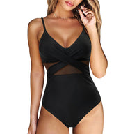 Badeanzug mit Mesh-Ausschnitt und Push-up-Effekt – Nora