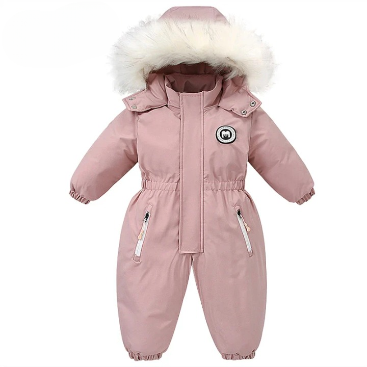 Baby-Winteroverall mit Kapuze, wasserdicht und warm gefüttert – Mila Winterzauber Edition