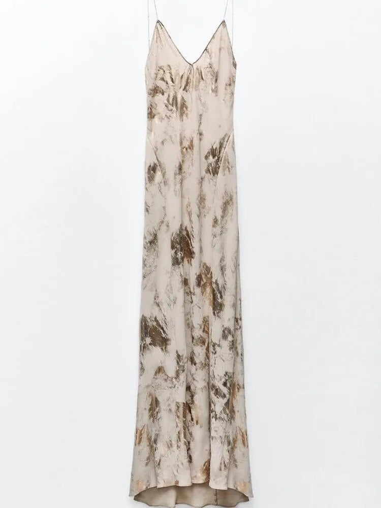 Rückenfreies Sommerkleid mit tiefem V-Ausschnitt – Selene