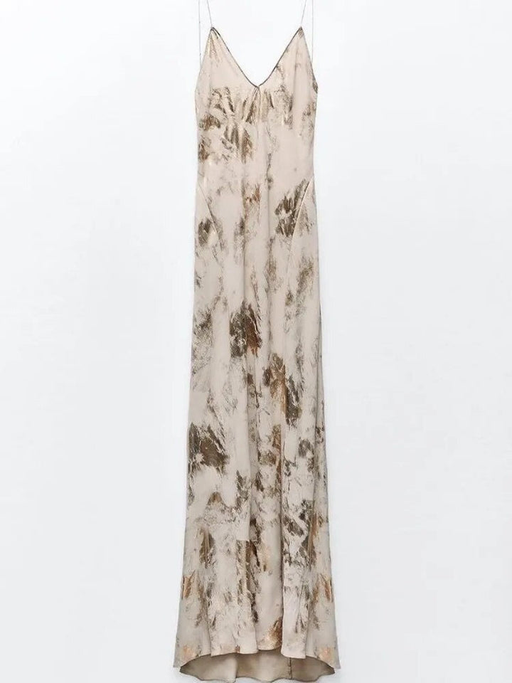 Rückenfreies Sommerkleid mit tiefem V-Ausschnitt – Selene