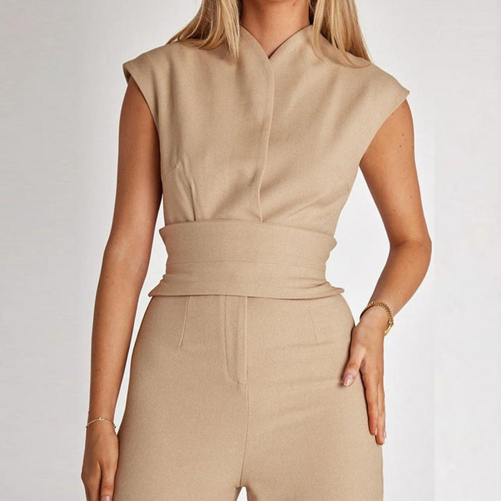 Luftiger Damen Jumpsuit mit Weiten Beinen und V-Ausschnitt – Maribel