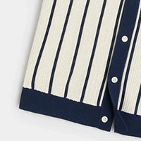 Gestreiftes Strickhemd mit Knopfleiste für Herren – Emilio