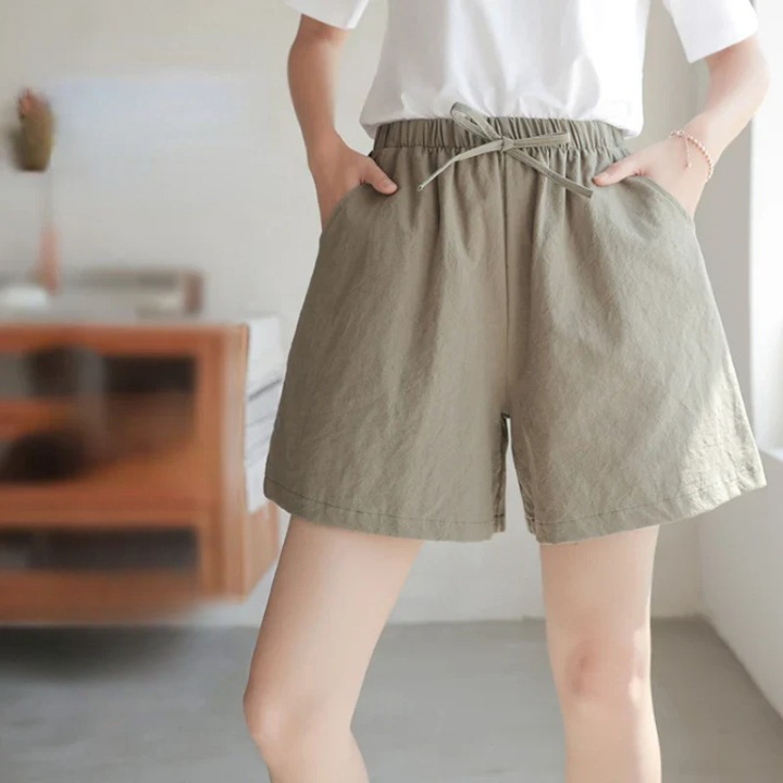 Luftige Damen Leinen-Shorts mit Hoher Taille und Sportlicher Passform – Fenja