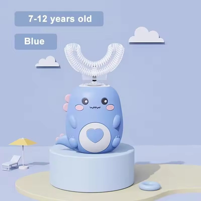 U-förmige Kinderzahnbürste mit Schallreinigung und Silikonaufsatz